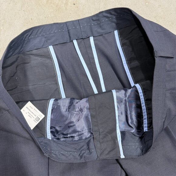 Hugo Boss Suit 2pc Micro-Check Textured Navy Blue Wool Keys/Shaft 46R 40x30 - Picture 11 of 12